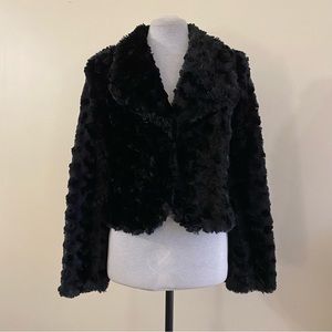 retro faux fur cropped jacket